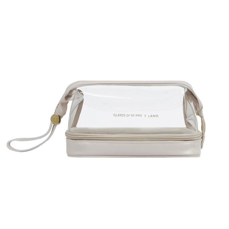 Double Layer Cloud Transparent Steel Wire Cosmetic Bag