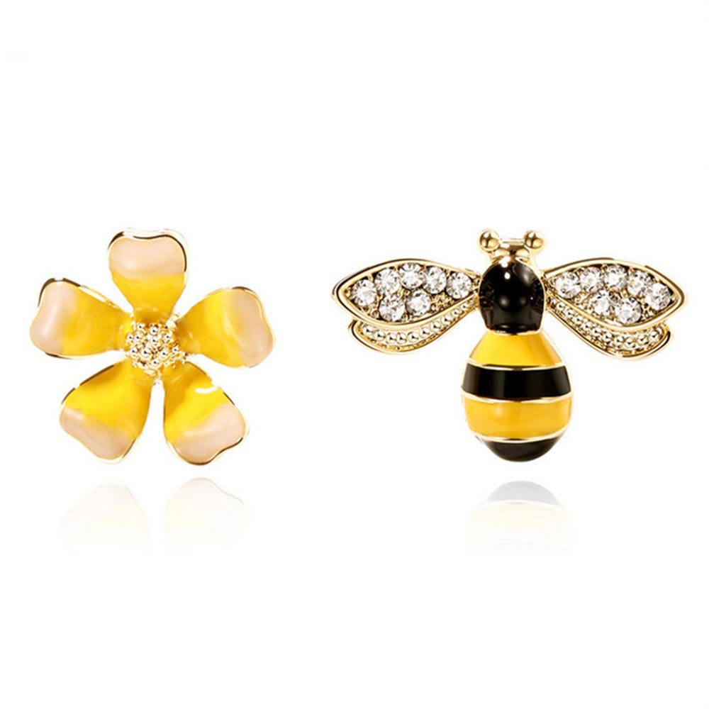 Crystal Rhinestone Bee Earings For Women Sweet Beauty