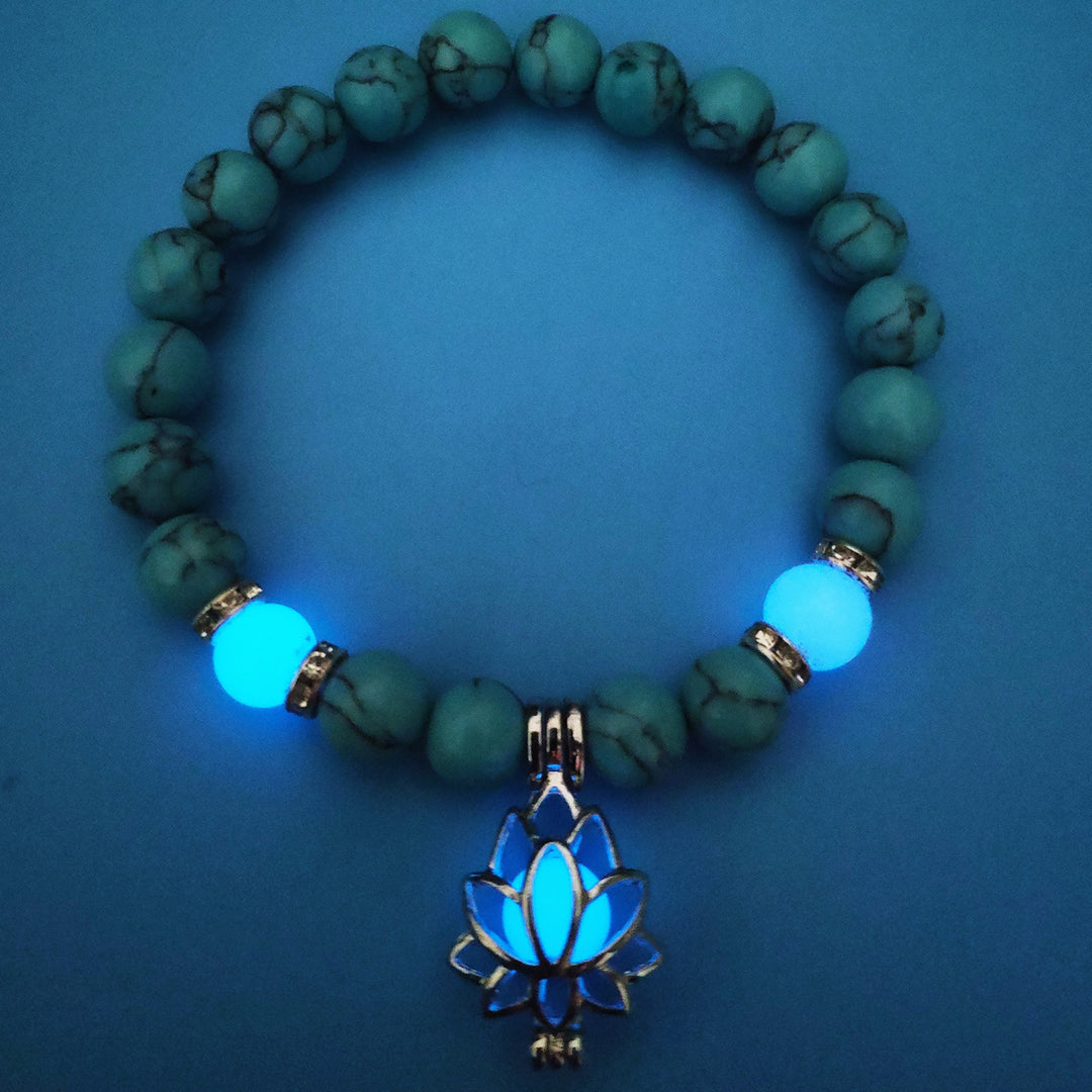 Energy Luminous Lotus Natural Stone Yoga Bracelet