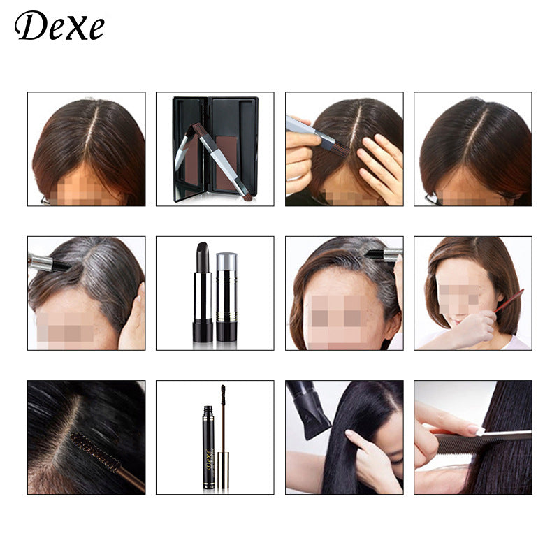 Dexe new powder box disposable dyed hair makeup hair dye pen