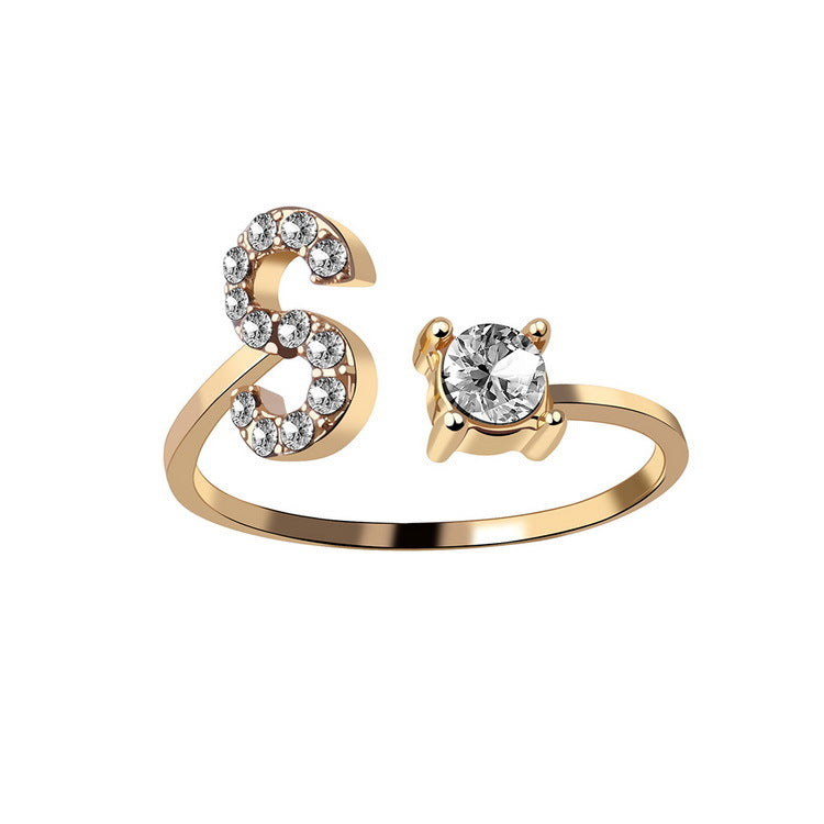 26 Initial Letter Ring Fashion Jewelry For Women Simple Elegant Jewelry