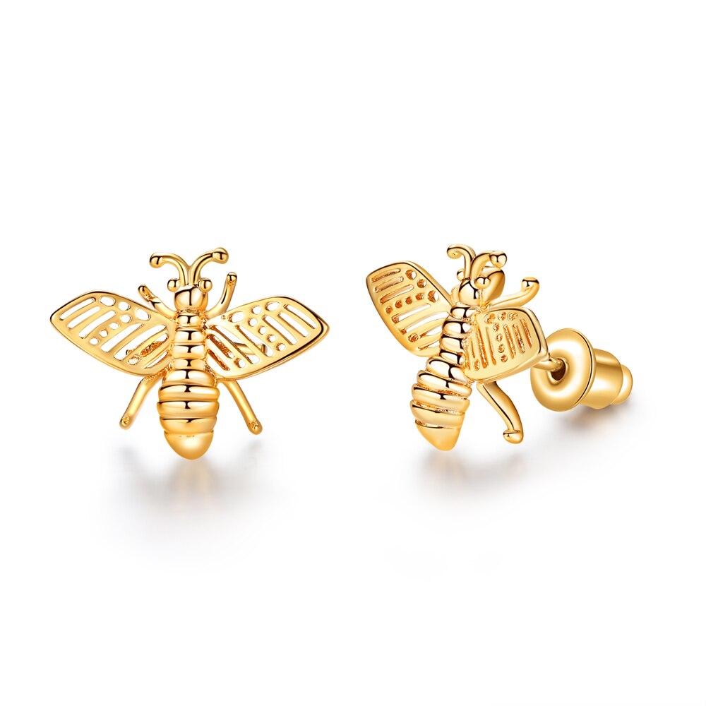 Crystal Rhinestone Bee Earings For Women Sweet Beauty