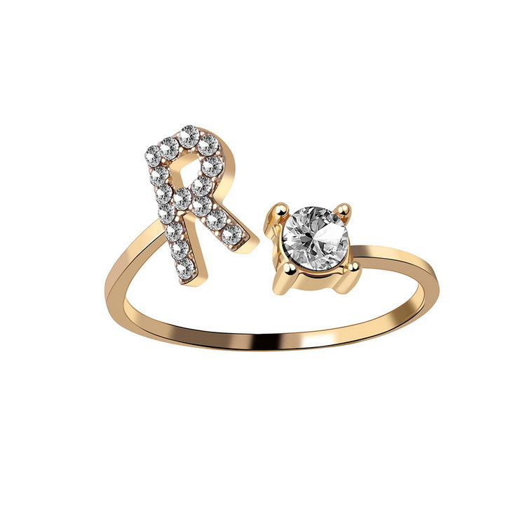 26 Initial Letter Ring Fashion Jewelry For Women Simple Elegant Jewelry