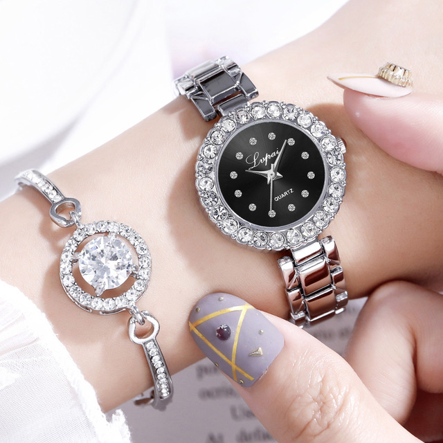 Watches-Set Bangle Clock Bracelet Wrist-Watch Quartz Women