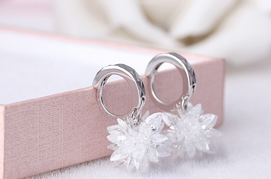 New fashion pure beauty ice 925 silver earrings