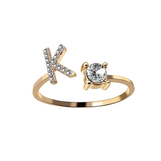 26 Initial Letter Ring Fashion Jewelry For Women Simple Elegant Jewelry