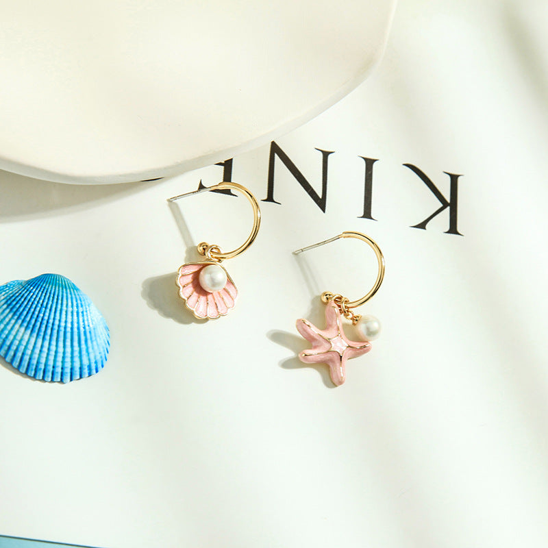 Shell pearl earrings