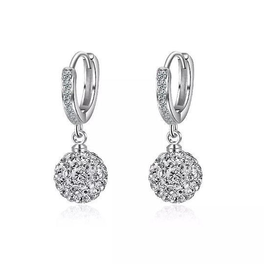 Zircon earring round diamond ball earrings women