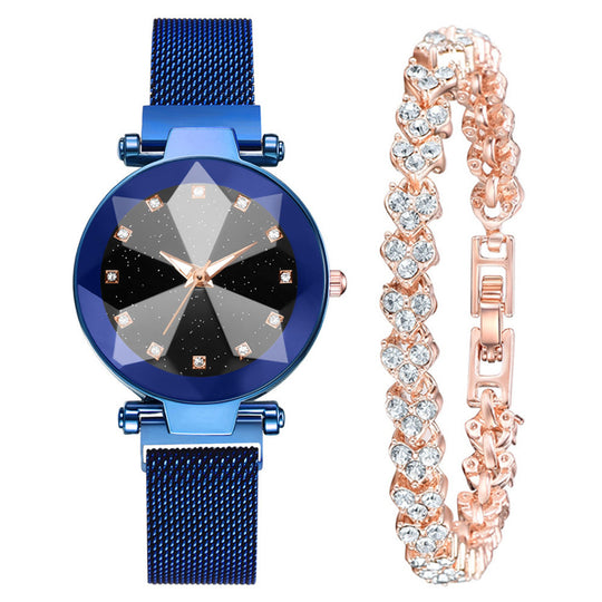 Starry Sky Face Ladies Casual Fashion Watch Set Bracelet Watch