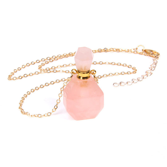 Perfume bottle crystal pendant necklace