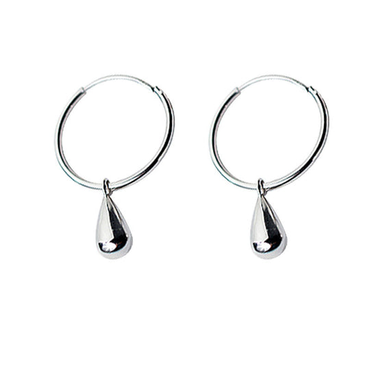 Sterling Silver Earrings Female Temperament Water Drop Earrings