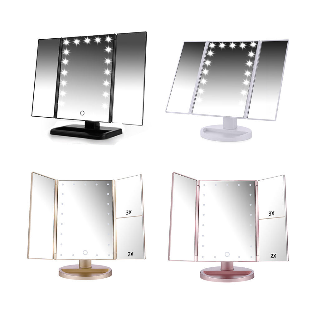 Makeup Mirror Tabletop Tri-fold Touch Screen Mirror Touch Screen