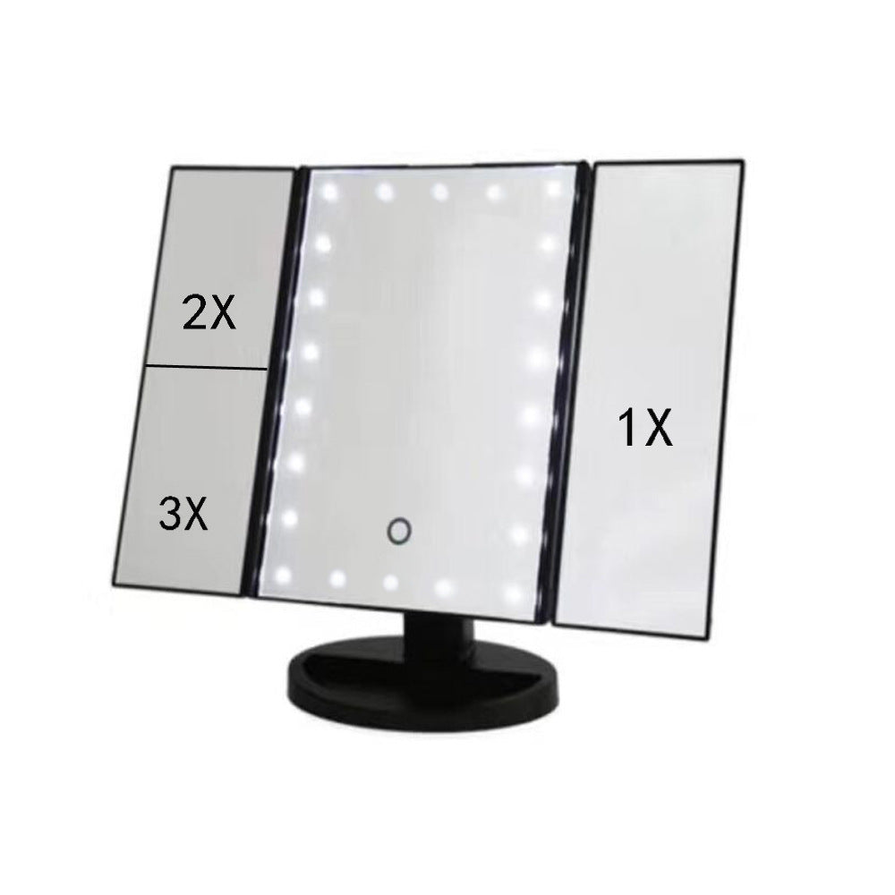 Makeup Mirror Tabletop Tri-fold Touch Screen Mirror Touch Screen