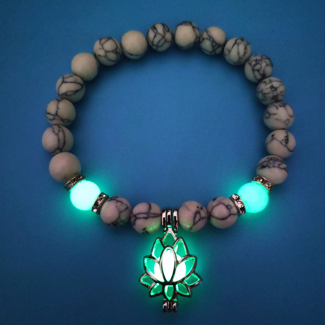 Energy Luminous Lotus Natural Stone Yoga Bracelet