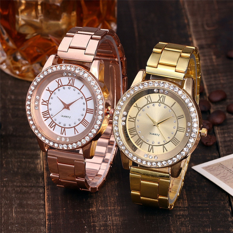 Vansvar Brand Rose Gold Watch Luxury Women  Casual Watch