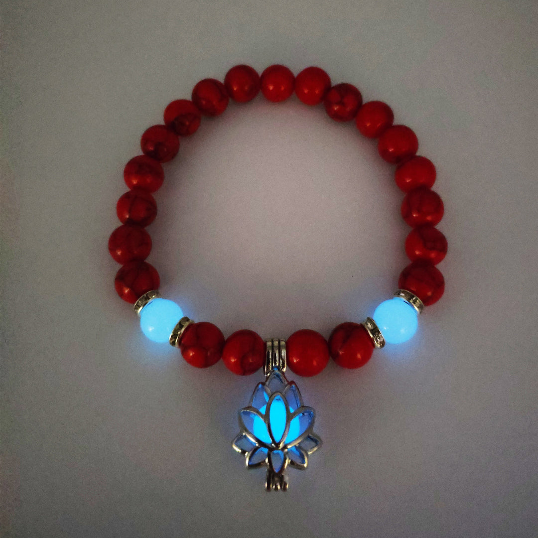 Energy Luminous Lotus Natural Stone Yoga Bracelet