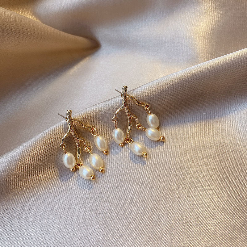 Pearl branch earrings earrings women