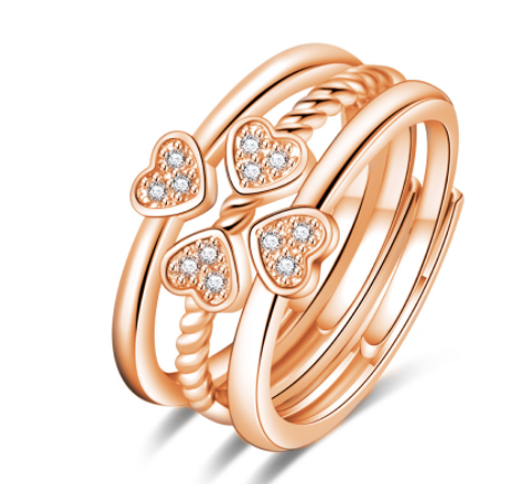 Ring Four-Leaf Clover Ring For Women Split Three-In-One