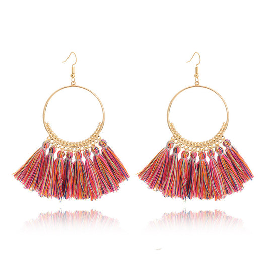 Big Round Drop Dangle Earrings