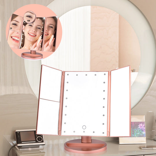 Makeup Mirror Tabletop Tri-fold Touch Screen Mirror Touch Screen