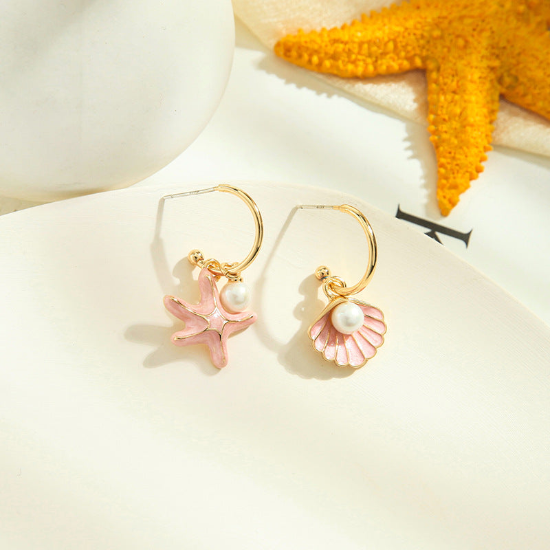 Shell pearl earrings