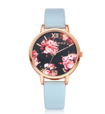 High Quality Fashion Leather Strap Rose Gold Women Watch