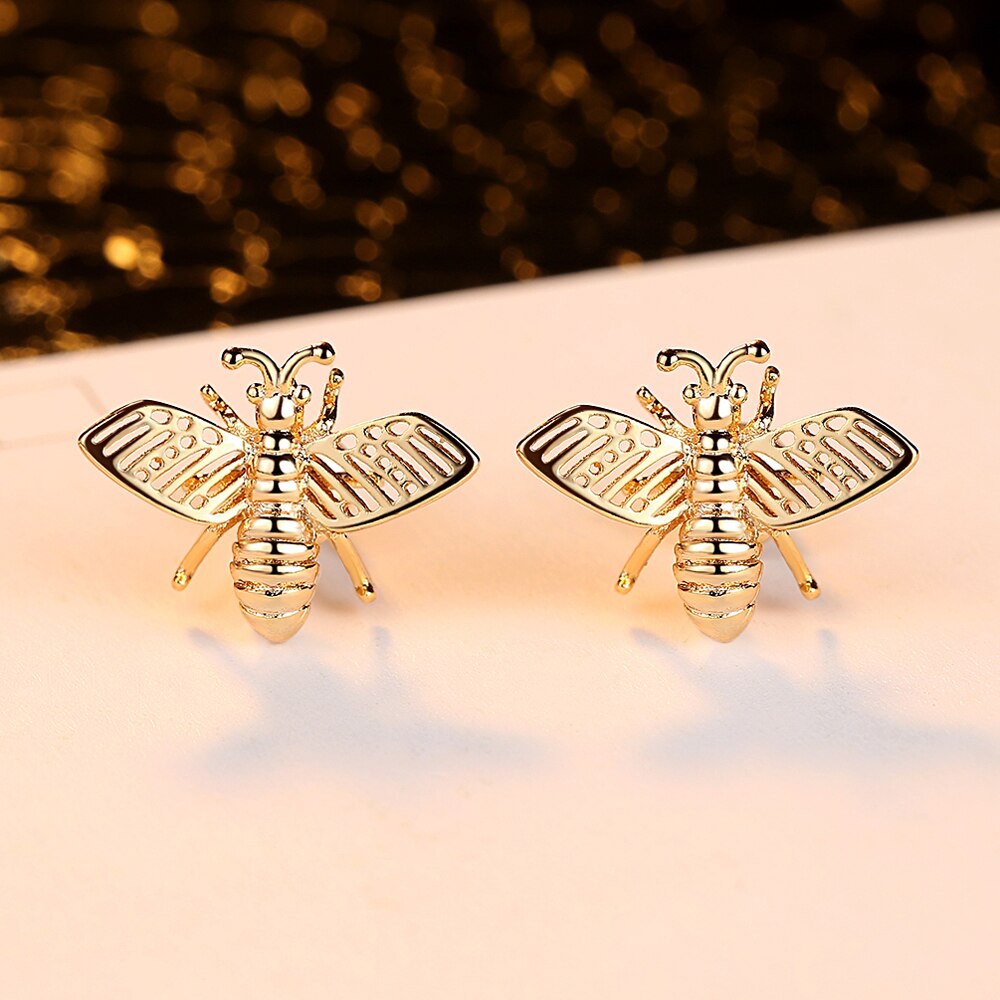 Crystal Rhinestone Bee Earings For Women Sweet Beauty