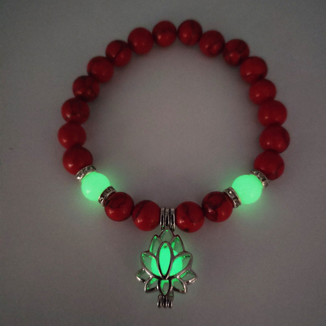 Energy Luminous Lotus Natural Stone Yoga Bracelet