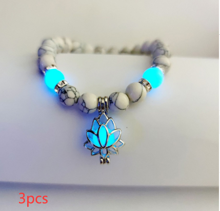 Energy Luminous Lotus Natural Stone Yoga Bracelet