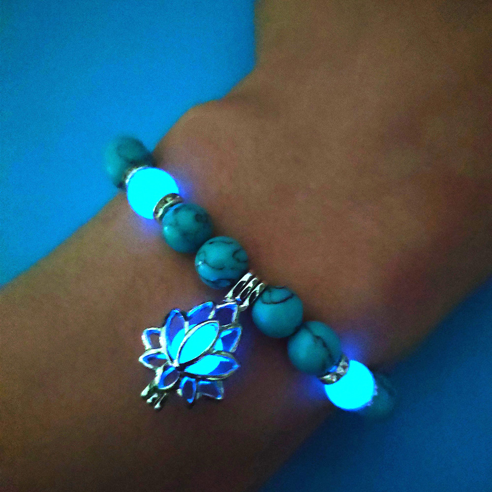 Energy Luminous Lotus Natural Stone Yoga Bracelet