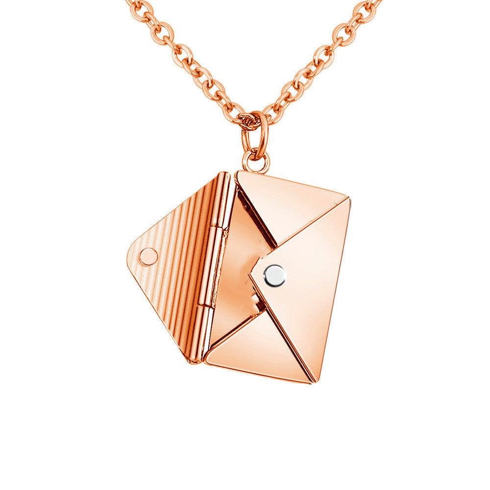 Fashion Jewelry Envelop Necklace Women Lover Letter Pendant