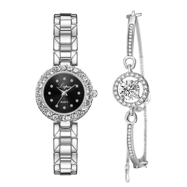 Watches-Set Bangle Clock Bracelet Wrist-Watch Quartz Women