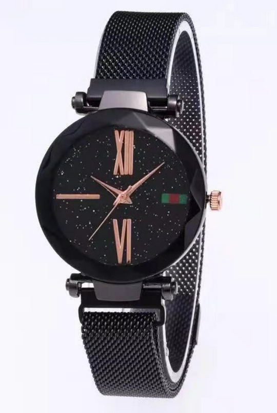 Buckle Starry Diamond Geometric Surface Quartz Wristwatch