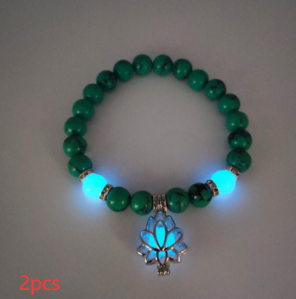 Energy Luminous Lotus Natural Stone Yoga Bracelet