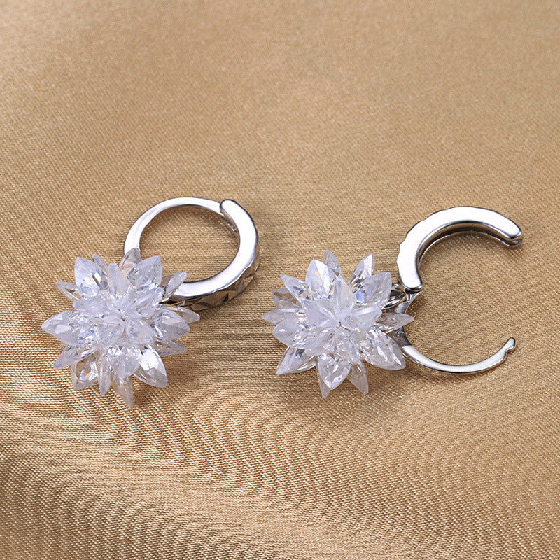 New fashion pure beauty ice 925 silver earrings