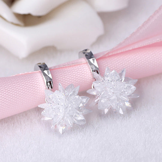 New fashion pure beauty ice 925 silver earrings