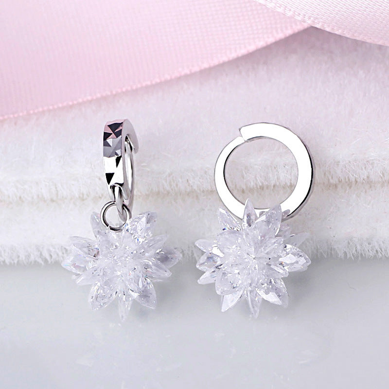 New fashion pure beauty ice 925 silver earrings