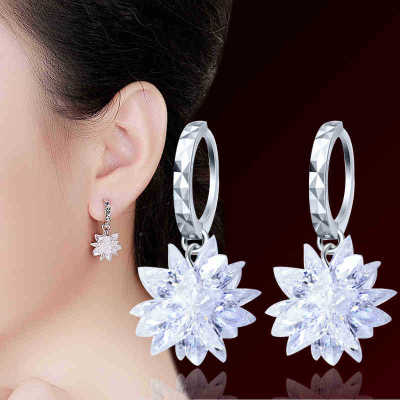 New fashion pure beauty ice 925 silver earrings