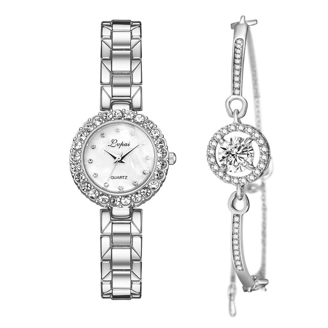 Watches-Set Bangle Clock Bracelet Wrist-Watch Quartz Women