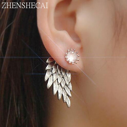 Angel Wings Women Earrings Inlaid Crystal Ear Jewelry Earring