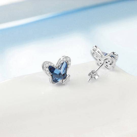 925 Sterling Silver Butterfly Stud Hypoallergenic Earring