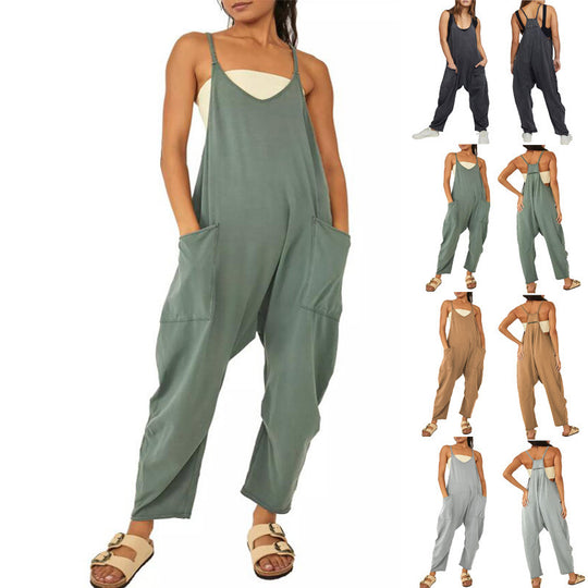 Women's Loose Sleeveless Jumpsuits Romper Jumpsuit