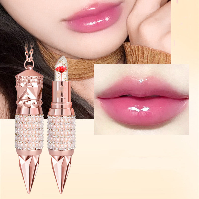 Flower Lipstick Jelly Color-changing Gold Foil Lipstick Moisturizing