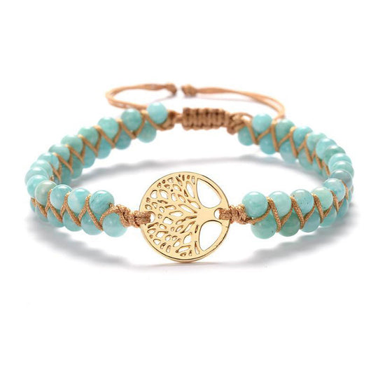 Tree Charm Bracelets African Japser String Braided Bracelets