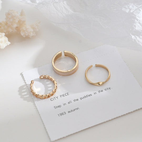 Adjustable Three-Piece Set Of Cold Wind Opening Rings Summer Ring Beauty