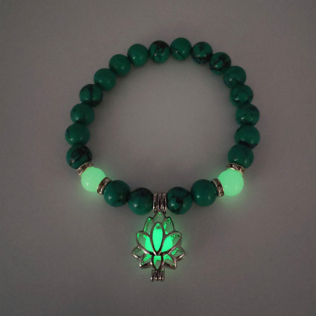 Energy Luminous Lotus Natural Stone Yoga Bracelet