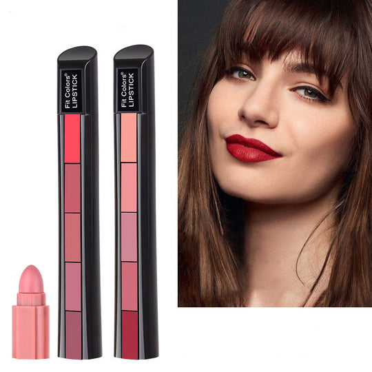 Matte 5-color Lipstick Set Velvet Lip Stick Non-stick Lip Gloss