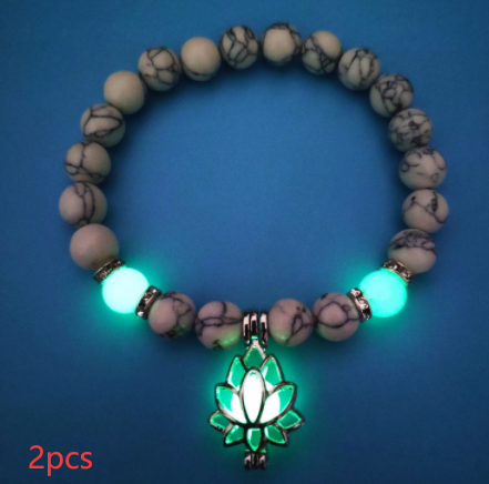 Energy Luminous Lotus Natural Stone Yoga Bracelet