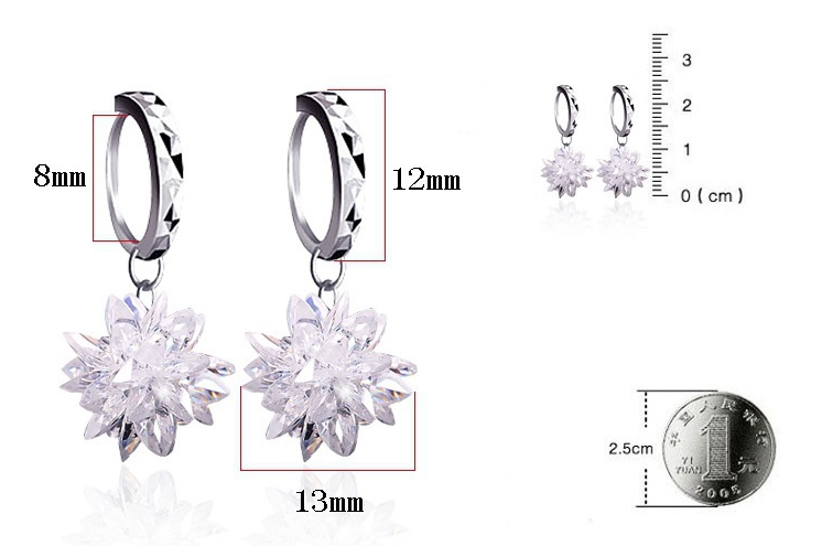 New fashion pure beauty ice 925 silver earrings