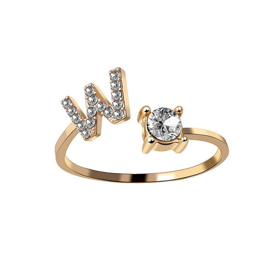 26 Initial Letter Ring Fashion Jewelry For Women Simple Elegant Jewelry